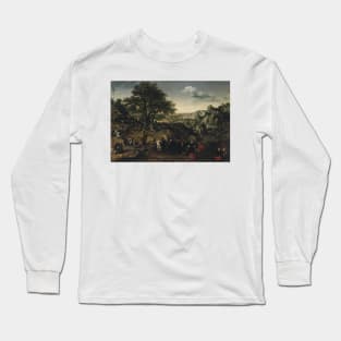 Landscape with a Rural Festival by Lucas van Valckenborch Long Sleeve T-Shirt